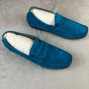 Jack Erwin Decker Cobal to suede Mens Blue Suede Loafer Size 14D